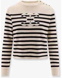 Celine - Triomphe Cashmere And Wool Sweater - Lyst