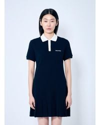 Miu Miu - Polo Shirt Dress With Pleated Hem - Lyst
