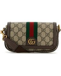 Gucci - Gg Supreme Ad Leather Mini Ophidia Crossbody Bag - Lyst