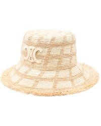 Celine - Bob Triomphe Rafia Hat - Lyst