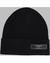 Balmain - Beanie With Logo Patch - Lyst