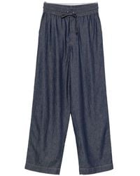 Loewe - Denim Wide-Leg Trousers - Lyst
