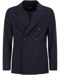 BOSS - Double-Breasted Blazer - Lyst