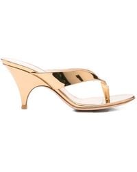 Gianvito Rossi - Sofia Leather Thong Sandals - Lyst