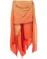 Zimmermann - Tranquillity Gradient Silk High-Low Mini Skirt - Lyst