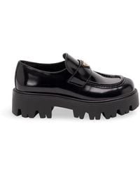 Prada - Brushed Leather Loafers - Lyst