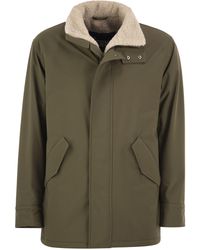 Herno - Soft Shell Coat With Shearling-Effect Lining - Lyst