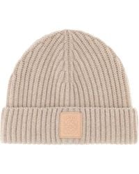 Loewe - Sand Cashmere Beanie Hat - Lyst