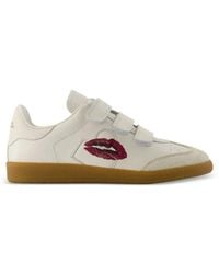 Isabel Marant - Beth Leather And Suede Sneakers With Smack-Detail - Lyst