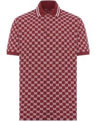 Gucci - Gg Jacquard Cotton Piquet Polo Shirt - Lyst