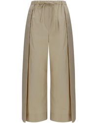 Loewe - Pleated Wide-Leg Cropped Drawstring Pants - Lyst