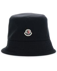 Moncler - Bucket Hat With Dropped Wide Brim And Logo Patch On The Front - Lyst