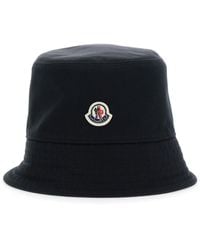 Moncler - Bucket Hat With Dropped Wide Brim And Logo Patch On The Front - Lyst