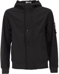 Stone Island - Jacket With Hood And Water- And Wind-Resistant Membrane - Lyst