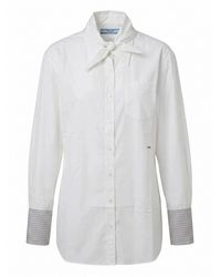 Prada - Shirt With Striped Cuff Detail - Lyst