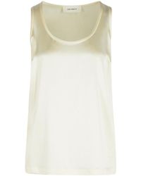 Lisa Yang - 'Scoop' Ivory Silk Tank Top - Lyst