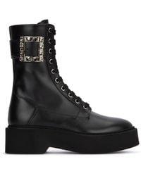 Roger Vivier - Viv Rangers High Stra Lace-Up Boot - Lyst