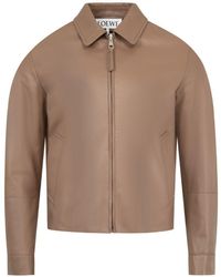 Loewe - Leather Zipped Jacket - Lyst