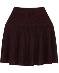 Alaïa - Alaia Burgundy Crinoline Wool Mini Skirt - Lyst