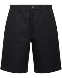 Gucci - Gg Jacquard Cotton Denim Shorts - Lyst