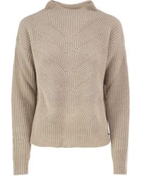 Herno - Pure Wool Jumper With Textured Knit And High Neck - Lyst
