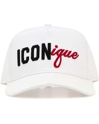 DSquared² - White Gabardine Baseball Cap - Lyst