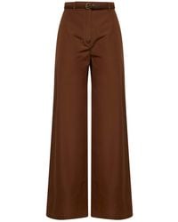 Max Mara - Clay Poplin Mstfarea Belted Trousers - Lyst