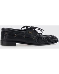 Saint Laurent - Le Loafer Bateau Leather Boat Shoes With Ysl Monogram - Lyst