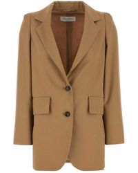 Max Mara - Camel Wool Blend Kitten Blazer - Lyst