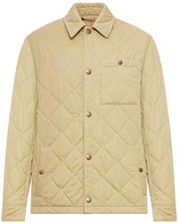 Burberry - Quilted Gabardine Overshirt - Lyst