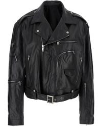 Rick Owens - Leather Jacket Cropped Jumbo Bauhaus Stooges - Lyst