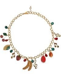 Dolce & Gabbana - Gold Tone Brass Fruity Crystal Embellished Waist Chain Belt - Lyst