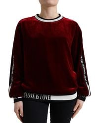 Dolce & Gabbana - Velvet Crew Neck Pullover Sweater - Lyst