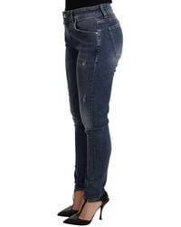 Dolce & Gabbana - Dolce Gabbana Blue Wash Skinny Denim Cotton Stretch Jeans - Lyst