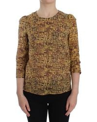 Dolce & Gabbana - Mosaic Print Silk Blouse T-Shirt - Lyst