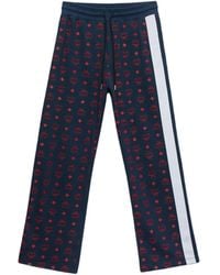 MCM - Deep Sea Cotton Monogram And Stripe Sweat Pants Mhp9amm85vs (regular; M) - Lyst
