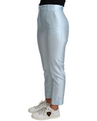 Dolce & Gabbana - Silk Cropped Tapered Trouser Pants - Lyst