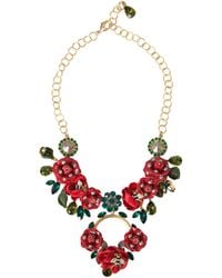 Dolce & Gabbana - Brass Link Chain Rosepetal Crystal Pendant Necklace - Lyst