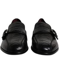 Dolce & Gabbana - Exotic Leather Dg Logo Loafers Formal Dress Shoes - Lyst