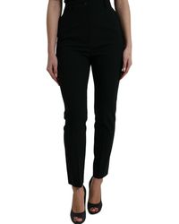 Dolce & Gabbana - Wool High Waist Tapered Pants - Lyst