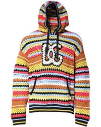 Dolce & Gabbana - Crochet Knit Hooded Sweater - Lyst