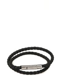Mens Bracelets Tods Bracelets Save 37% Tods Black And White Leather Double Wrap Bracelet in Metallic for Men 