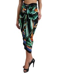 Dolce & Gabbana - Strelitzia High Waist Wrap Midi Skirt - Lyst