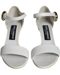 Dolce & Gabbana - Leather Heels Keira Sandals Shoes Lamb - Lyst