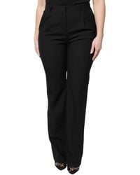 Dolce & Gabbana - Wool High Waist Boot Cut Dress Pants - Lyst