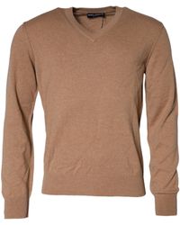 Dolce & Gabbana - Cashmere Knit V-Neck Pullover Sweater (Pre-Owned) - Lyst