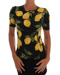 Dolce & Gabbana - Lemon Silk Stretch T-Shirt - Lyst