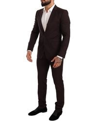 Dolce & Gabbana - Elegant Bordeaux Striped Martini Suit - Lyst