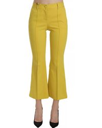 Dolce & Gabbana - Dolce Gabbana Flared Bootcut Capri Cotton Pants - Lyst