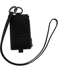 Dolce & Gabbana - Leather Logo Embossed Lanyard Card Holder Wallet - Lyst